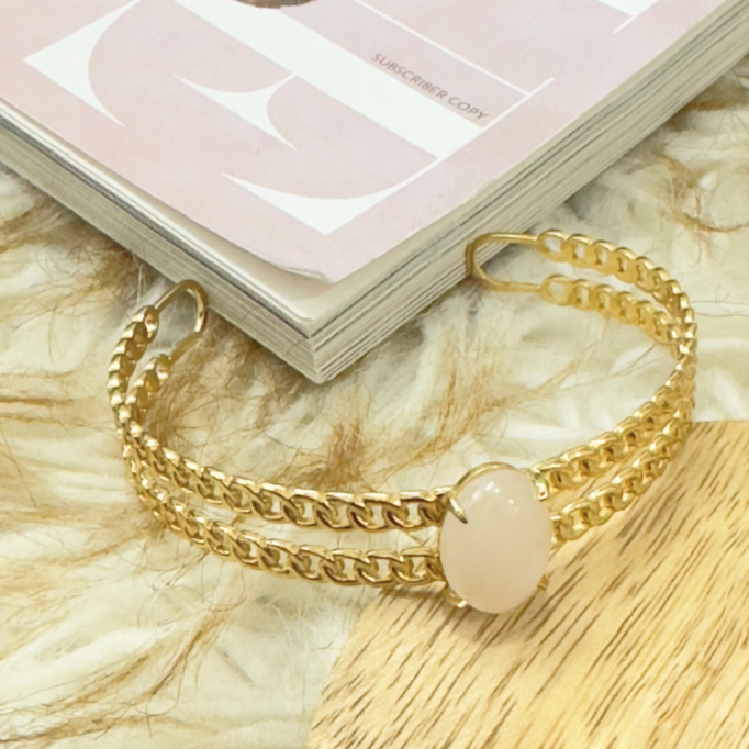 Stolen Stone-18k Gold Plated Bangle