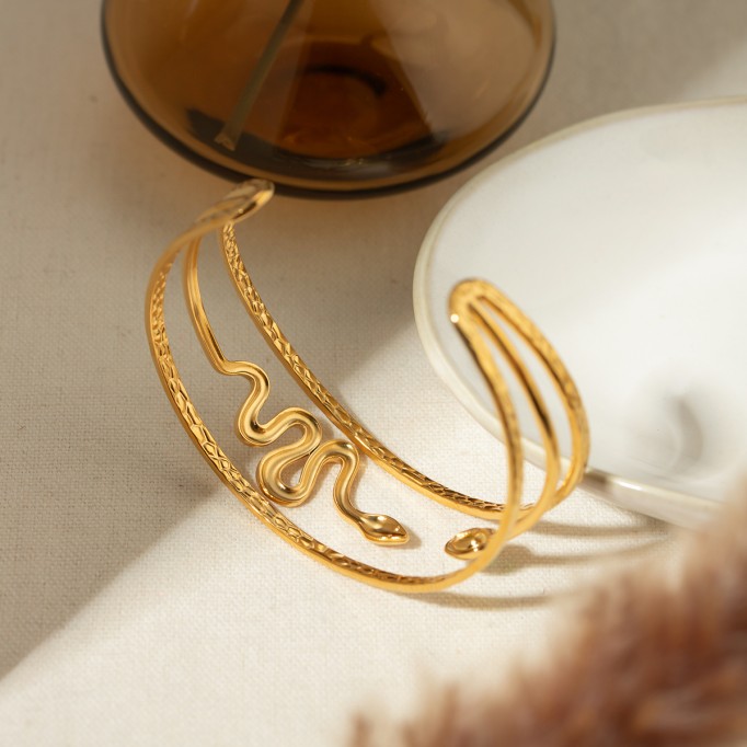 Snake Cuff - 18k Gold Plated Bracelet