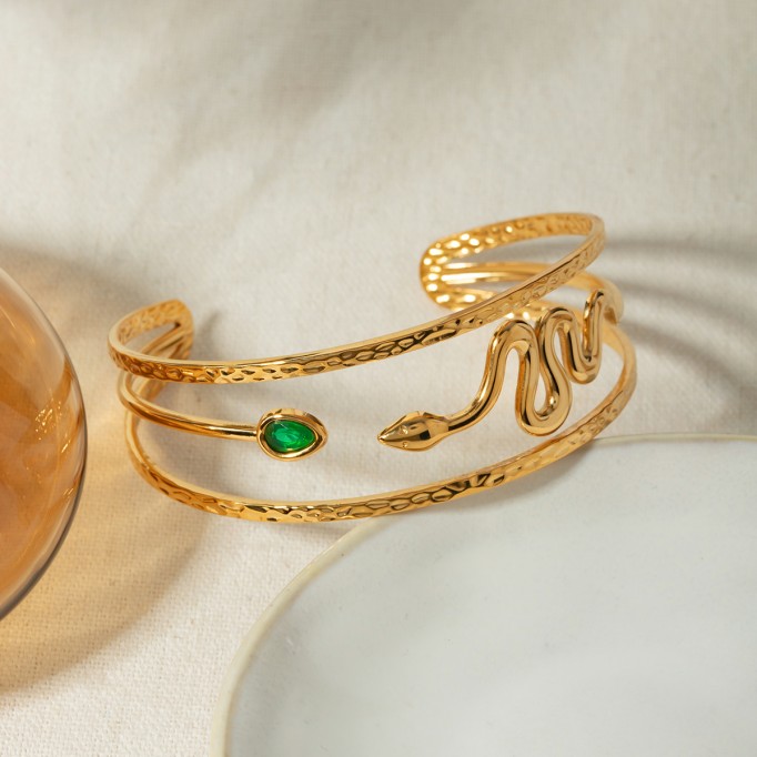 Snake Cuff - 18k Gold Plated Bracelet