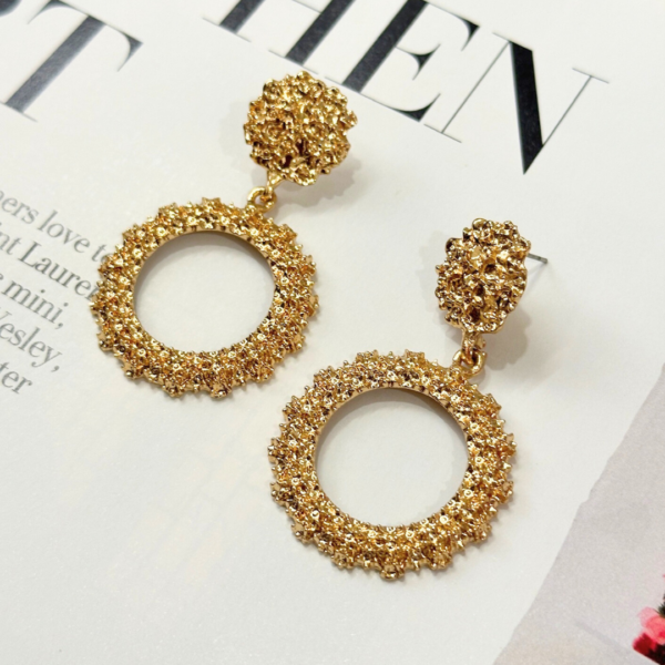 Round Drop Earrings